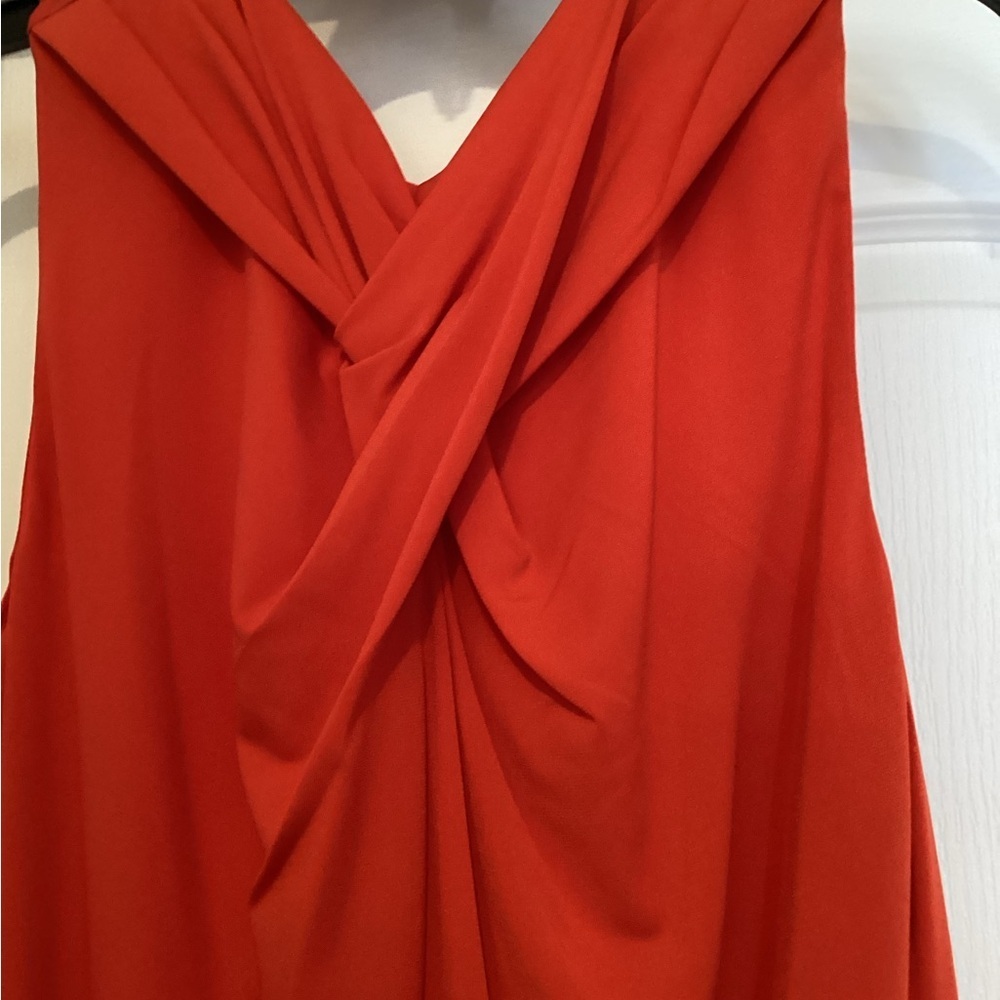 Sam Edelman Vibrant Red Midi Zip Up Back Dress - Picture 2 of 7